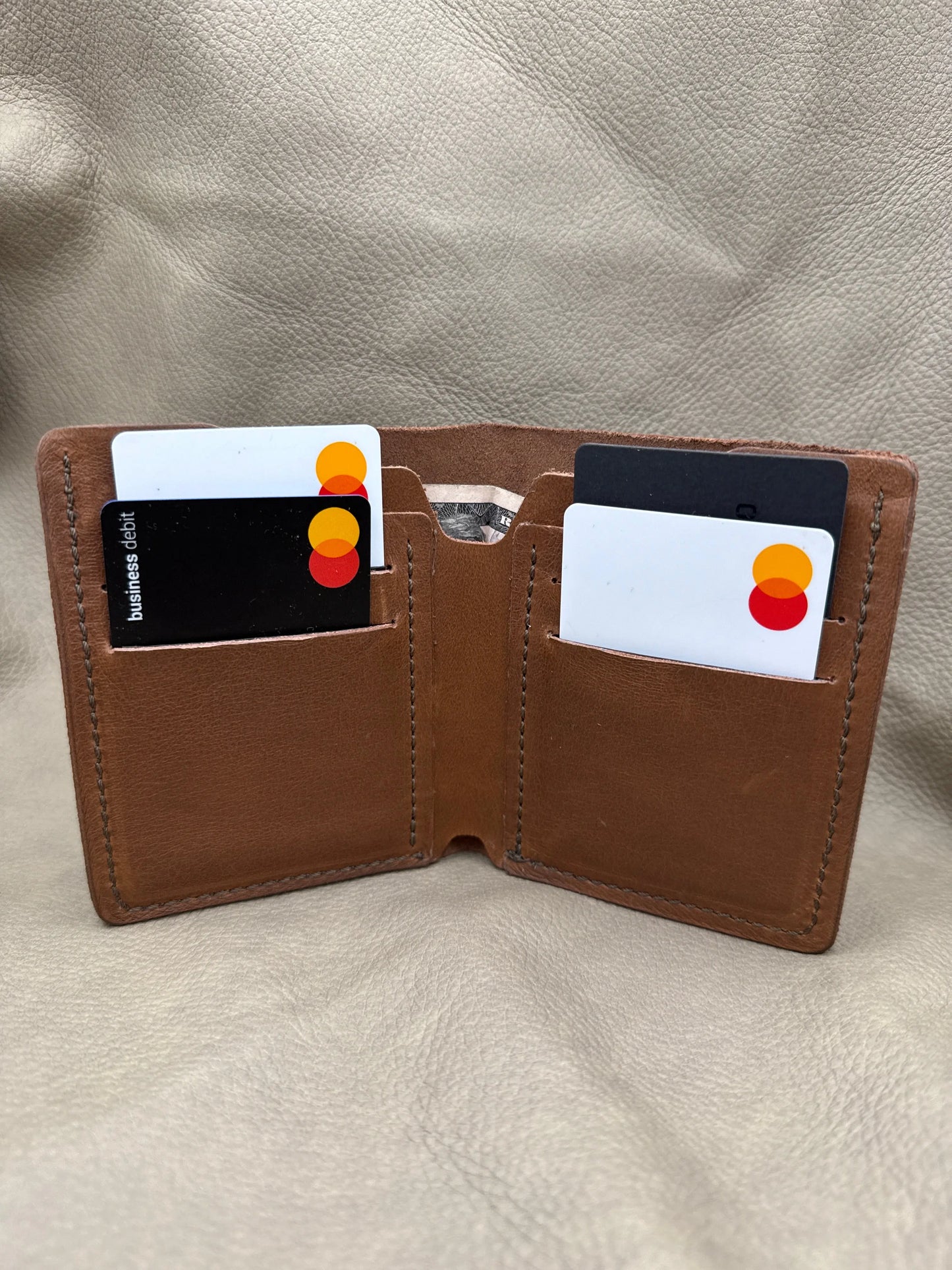 Single Fold Wallet Unique Style for holding cash and 4 cards Jon B Leather