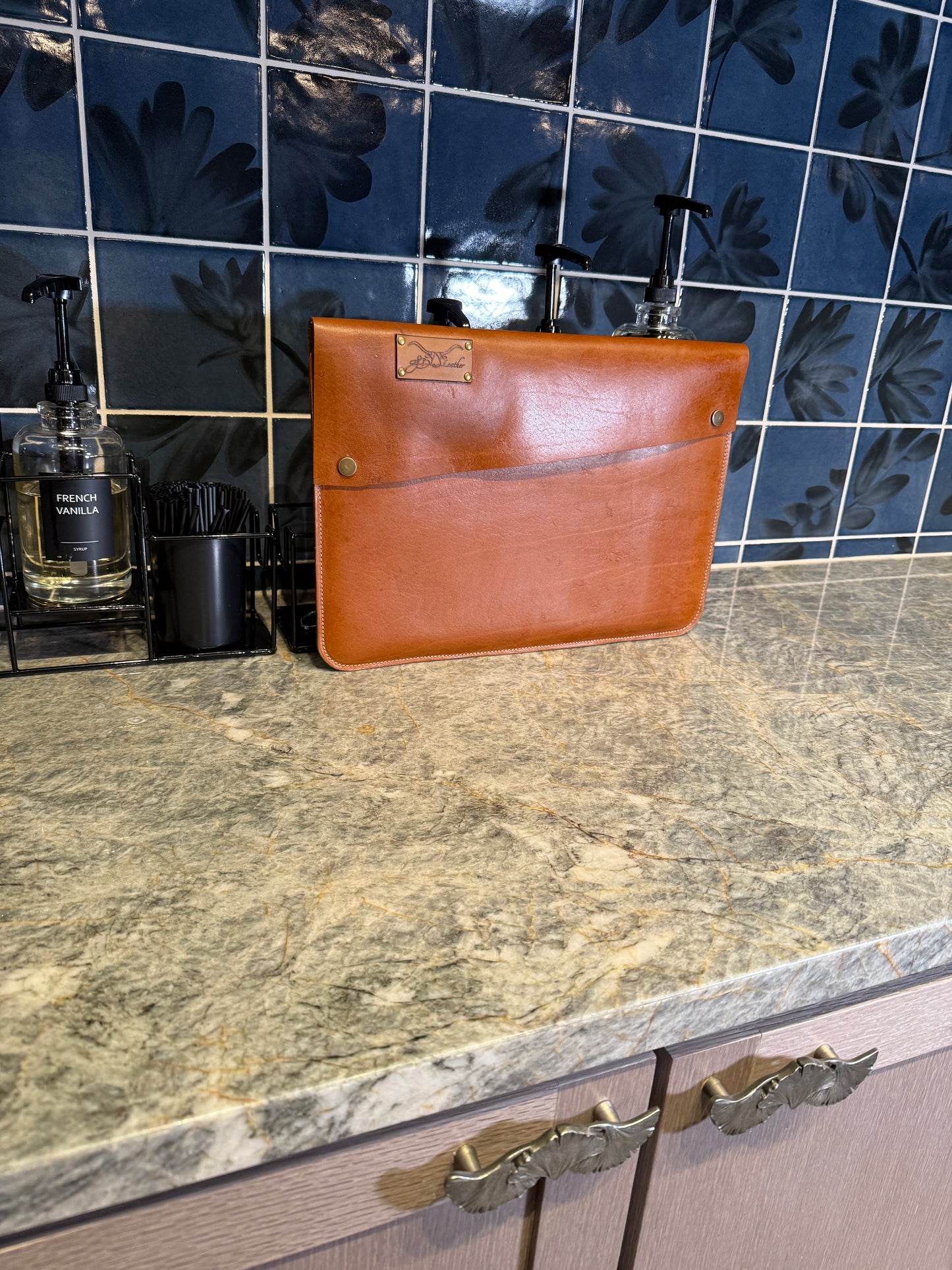 Laptop Sleeve lined in suede