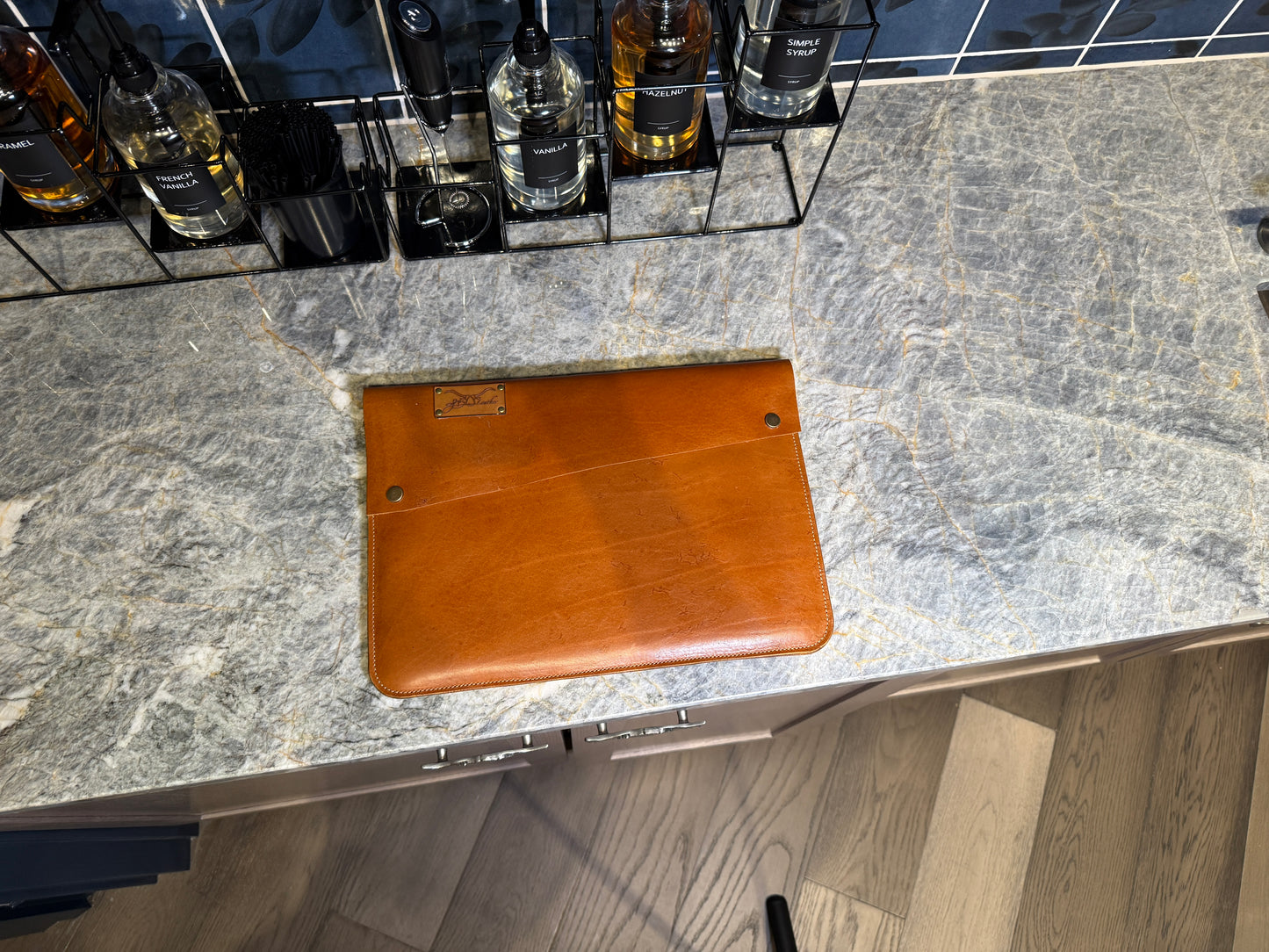 Laptop Sleeve lined in suede