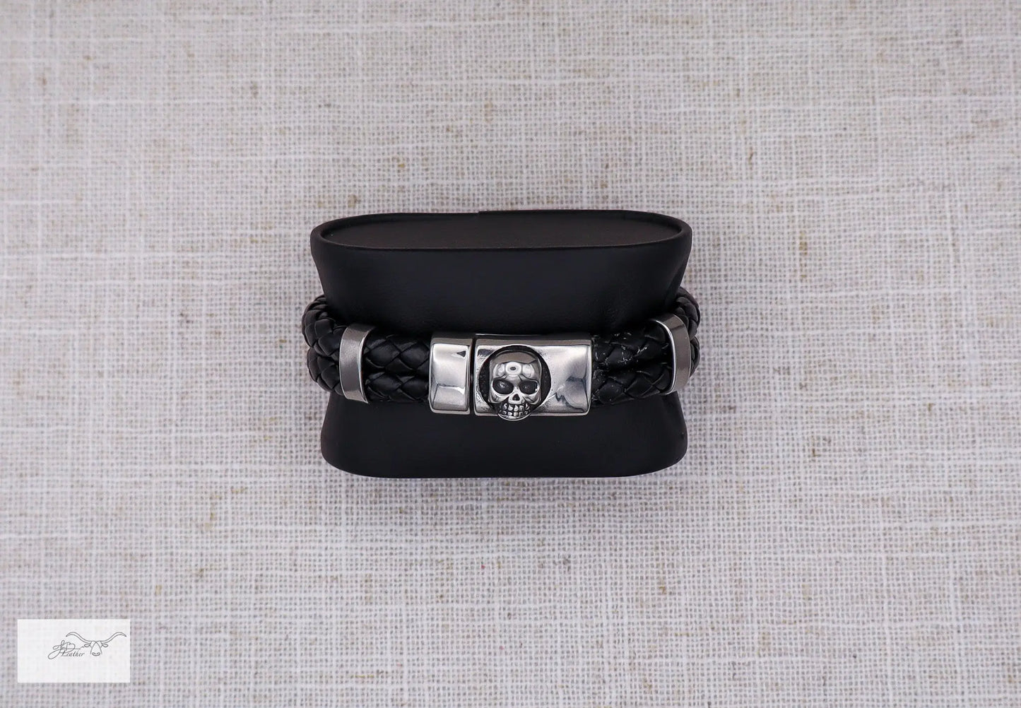 Skull Bracelet Horizontal Jon B Leather