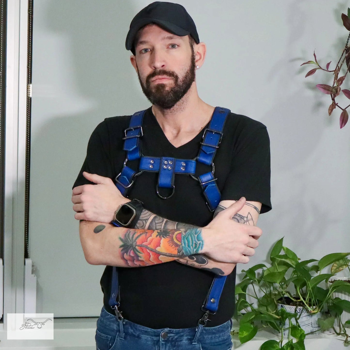Full Body Fashion Harness with Suspender Clips Jon B Leather