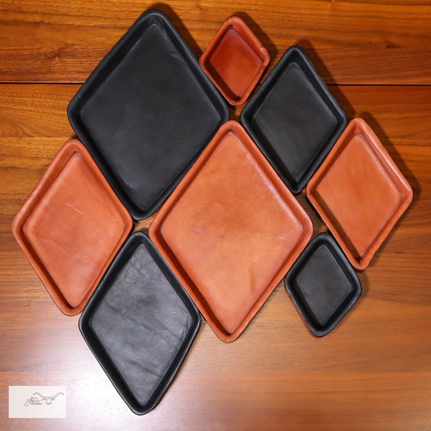 Diamond Shaped decorative leather trays