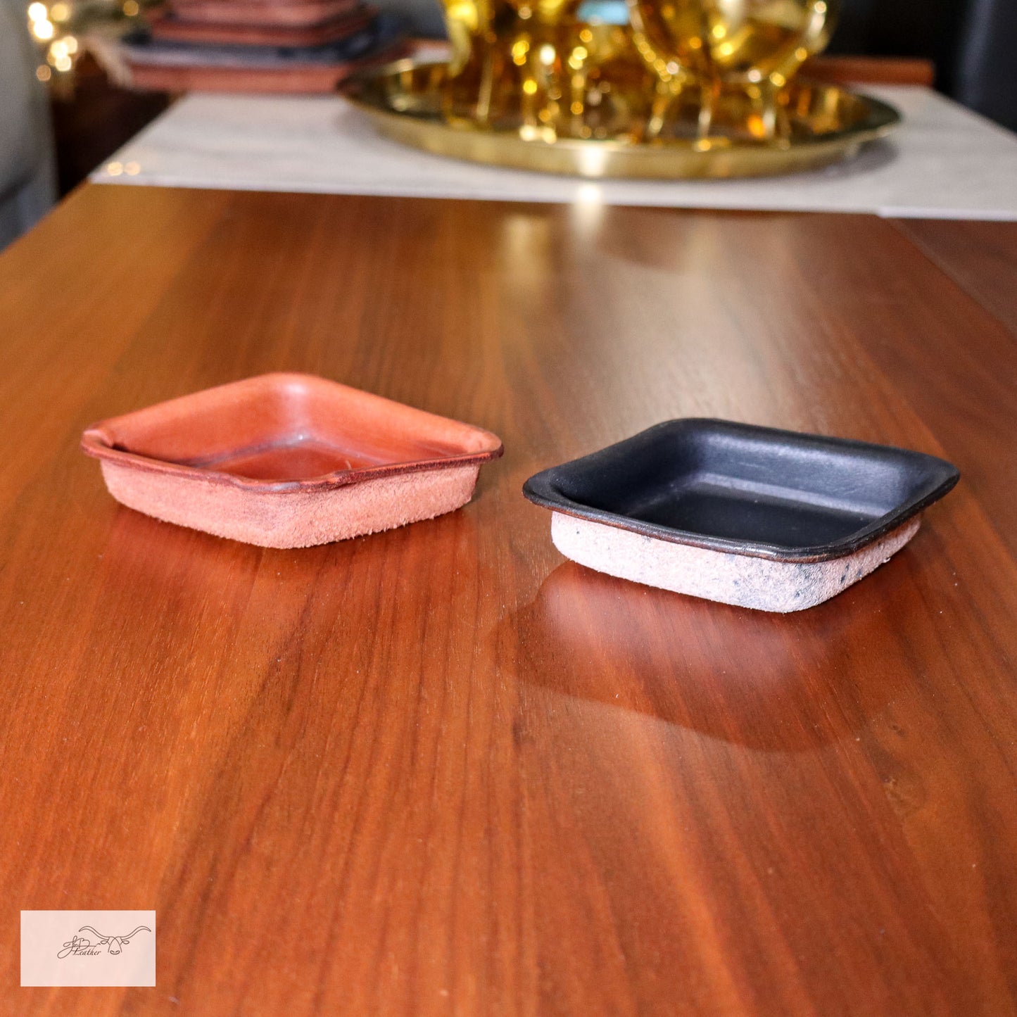 Diamond Shaped decorative leather trays