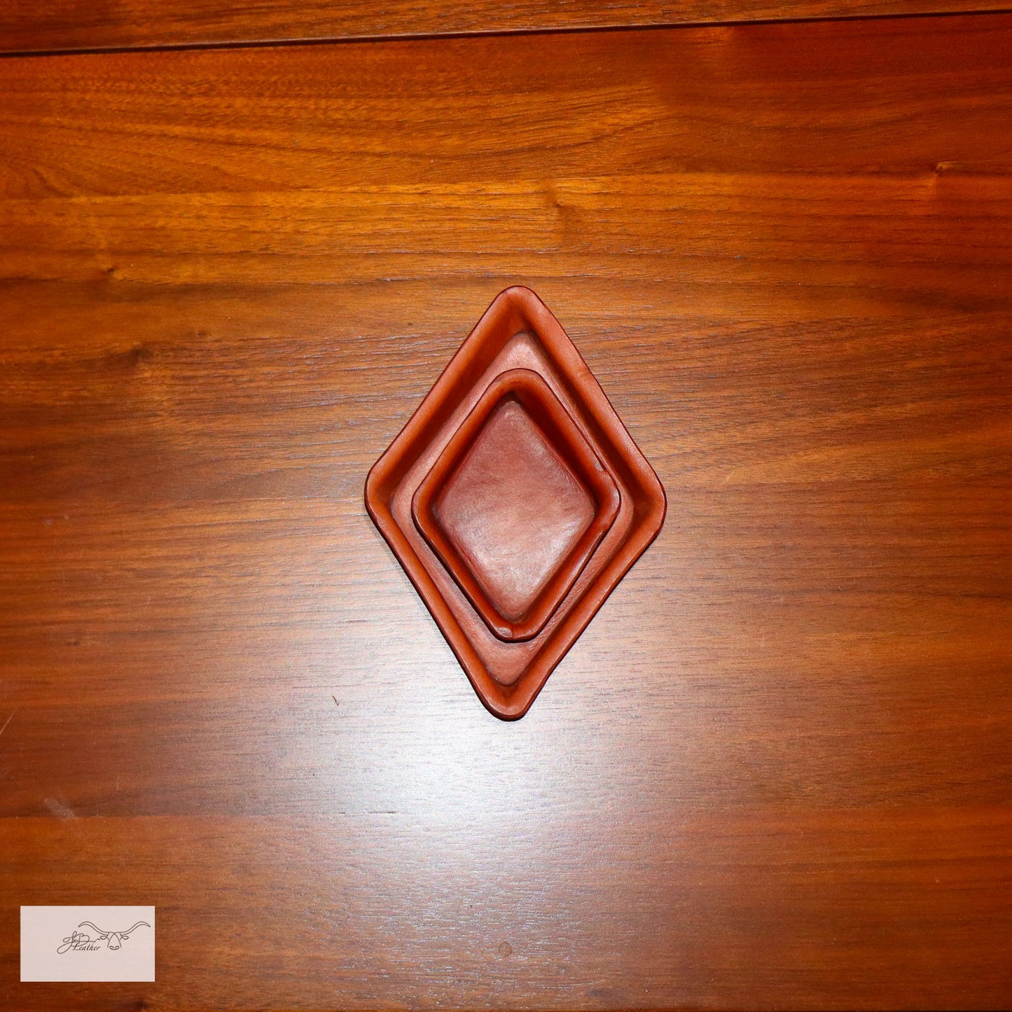 Diamond Shaped decorative leather trays