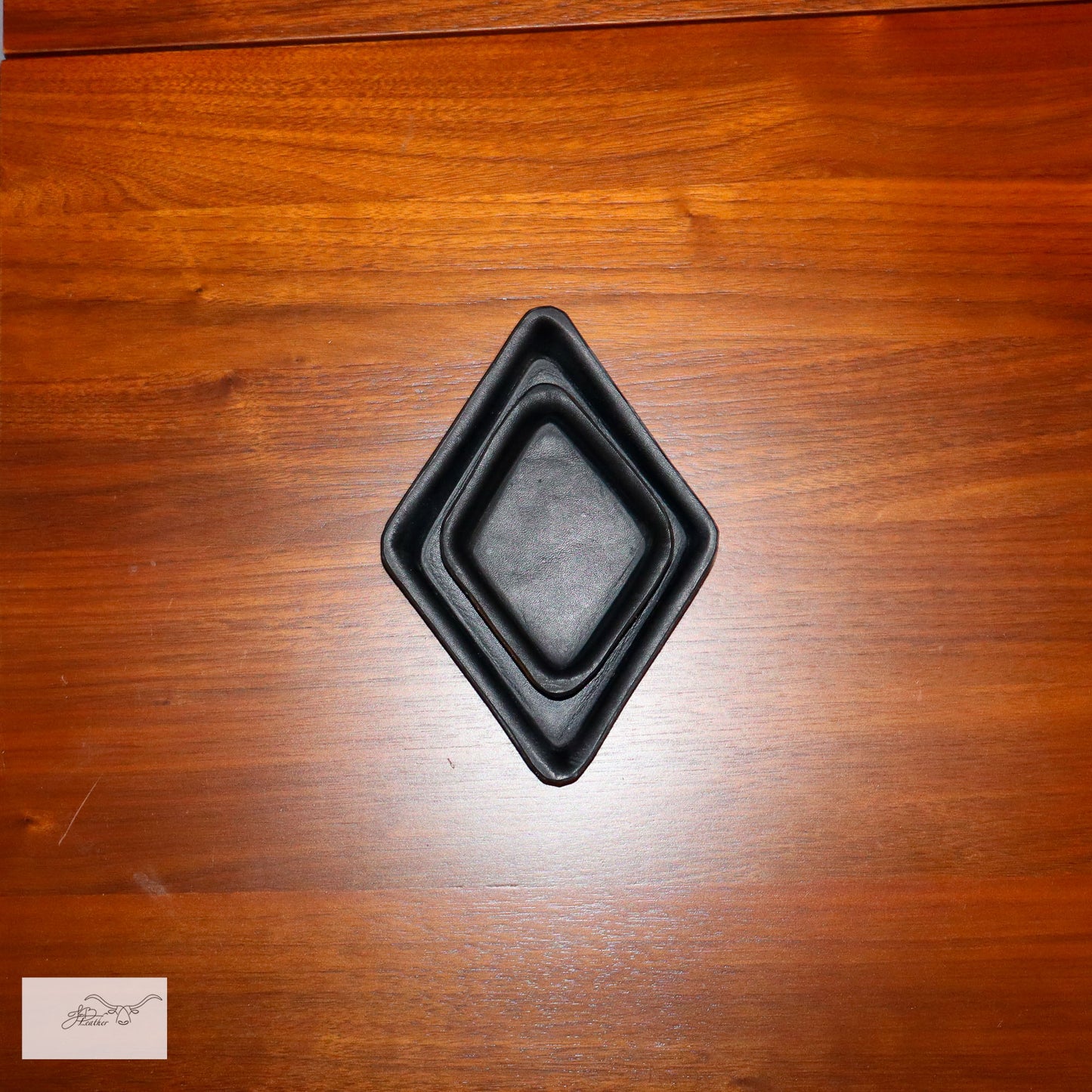 Diamond Shaped decorative leather trays