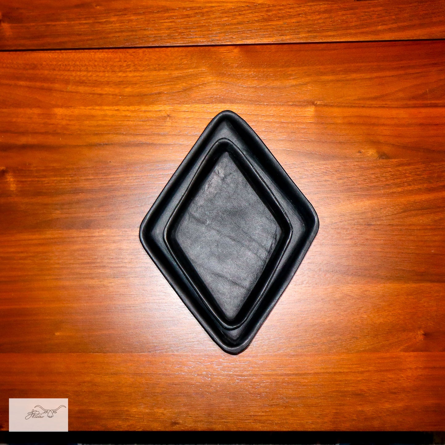 Diamond Shaped decorative leather trays