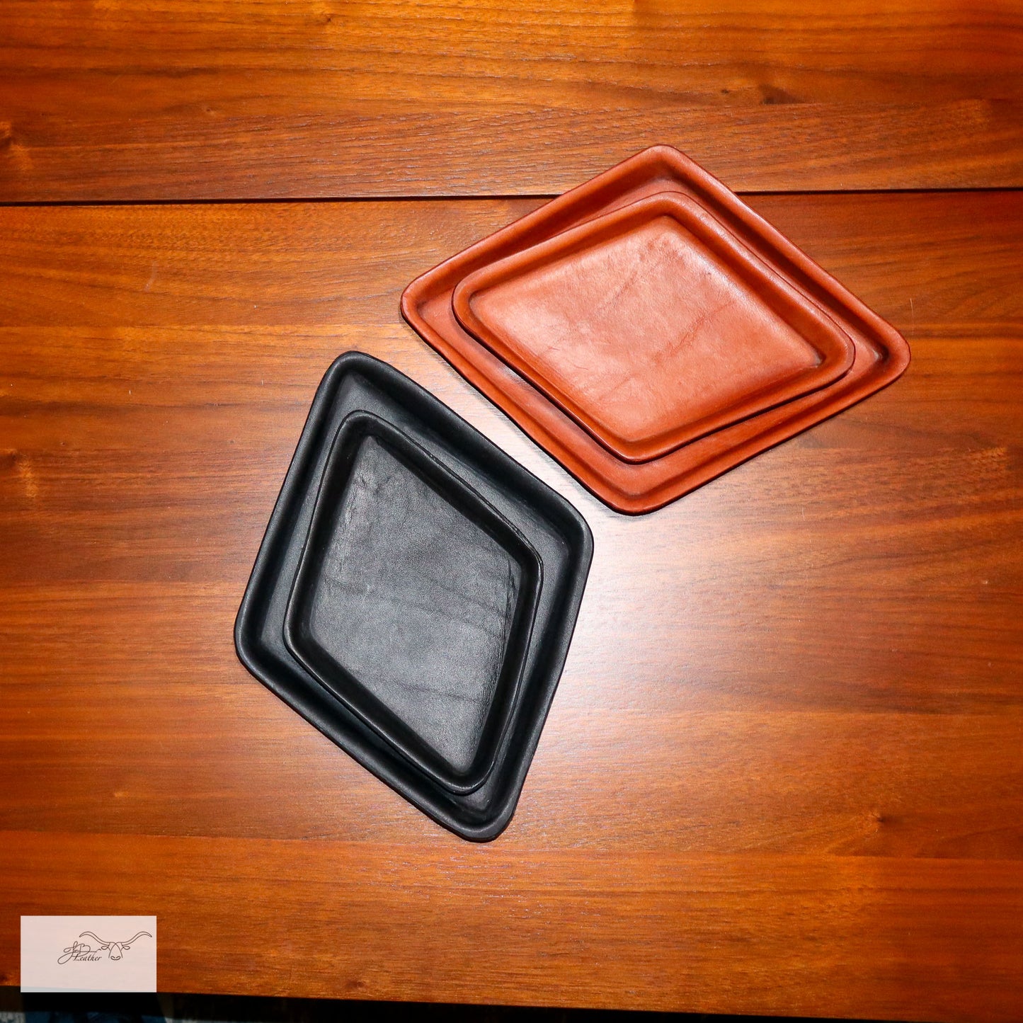 Diamond Shaped decorative leather trays