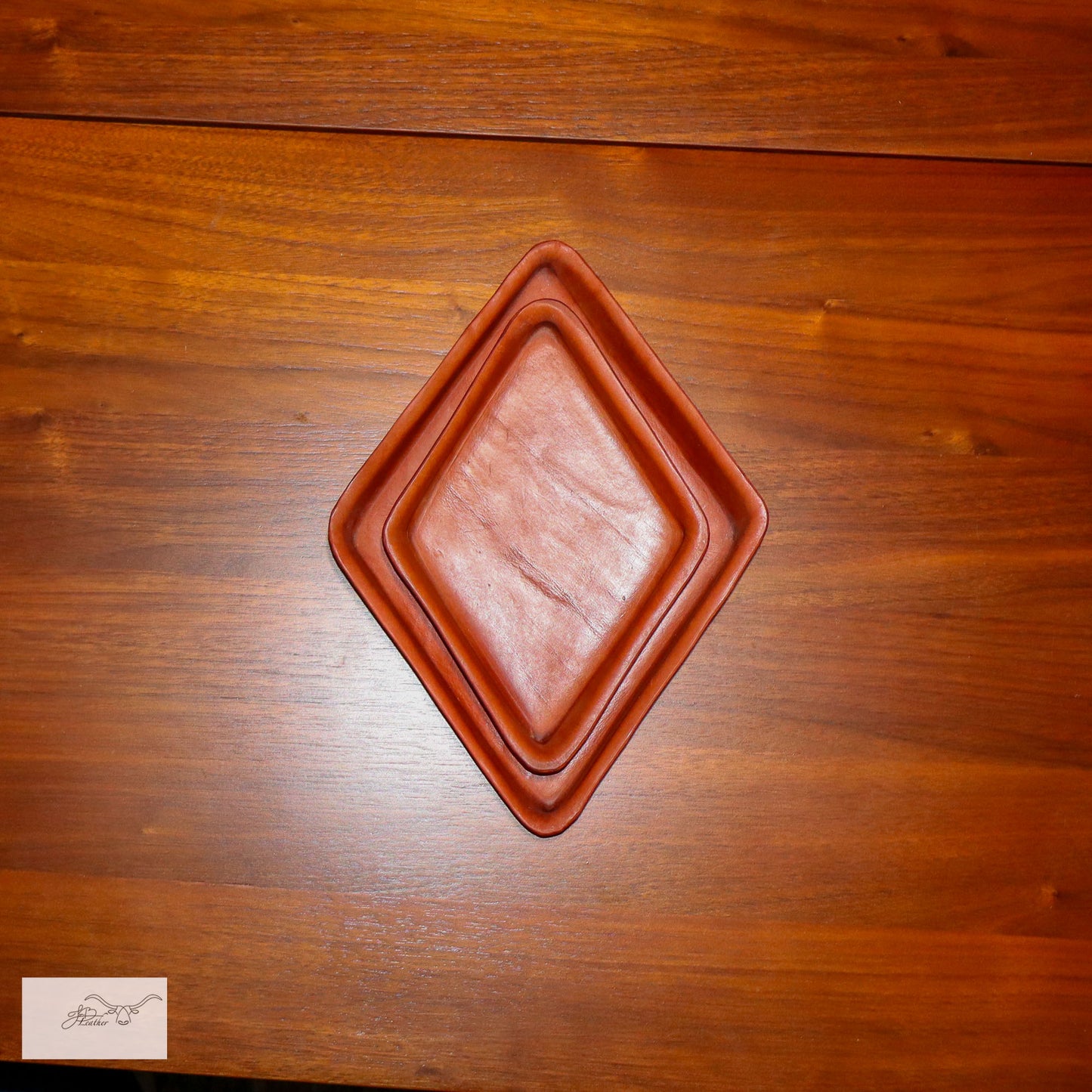 Diamond Shaped decorative leather trays