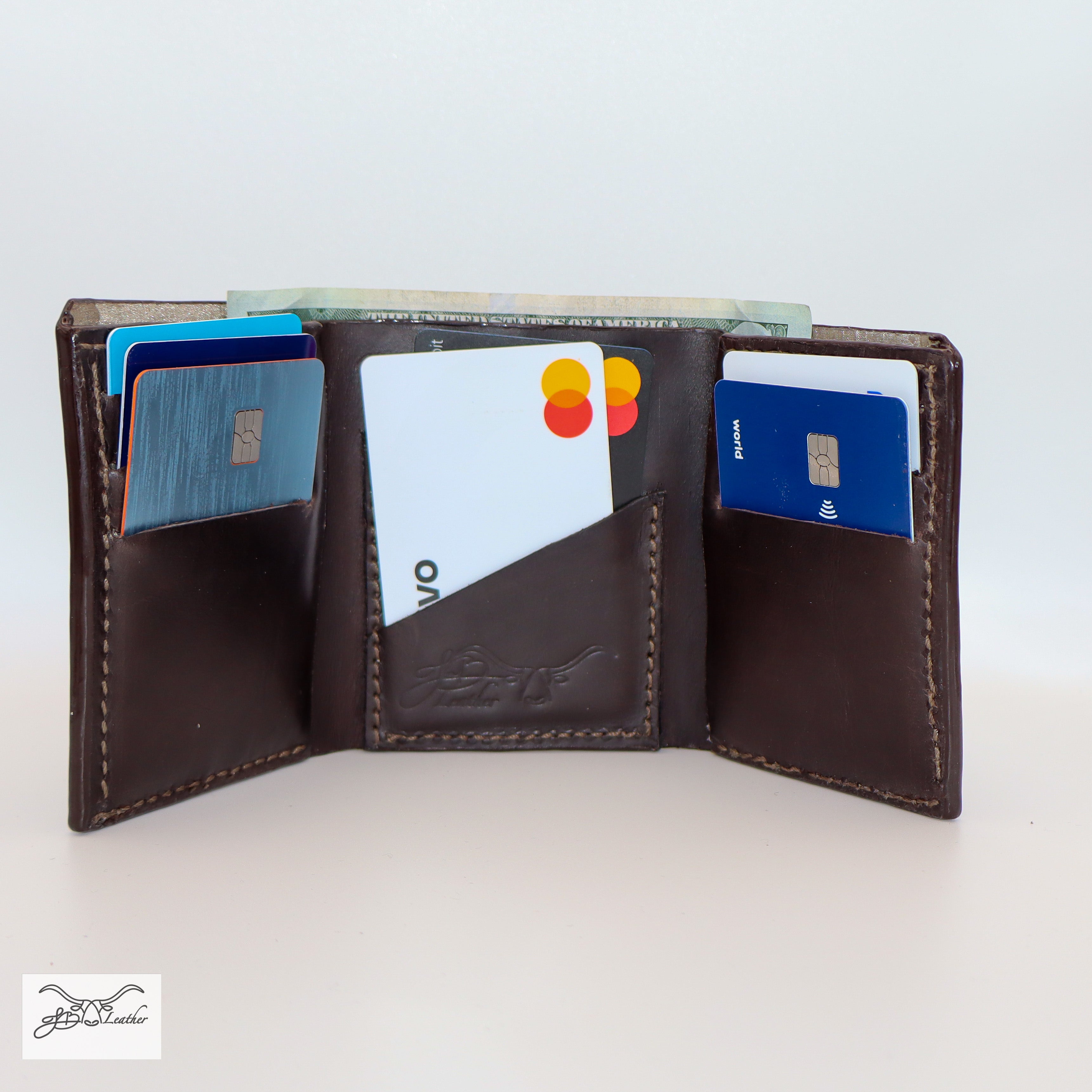 Full Classic Tri-Fold wallet with 8 cards and cash