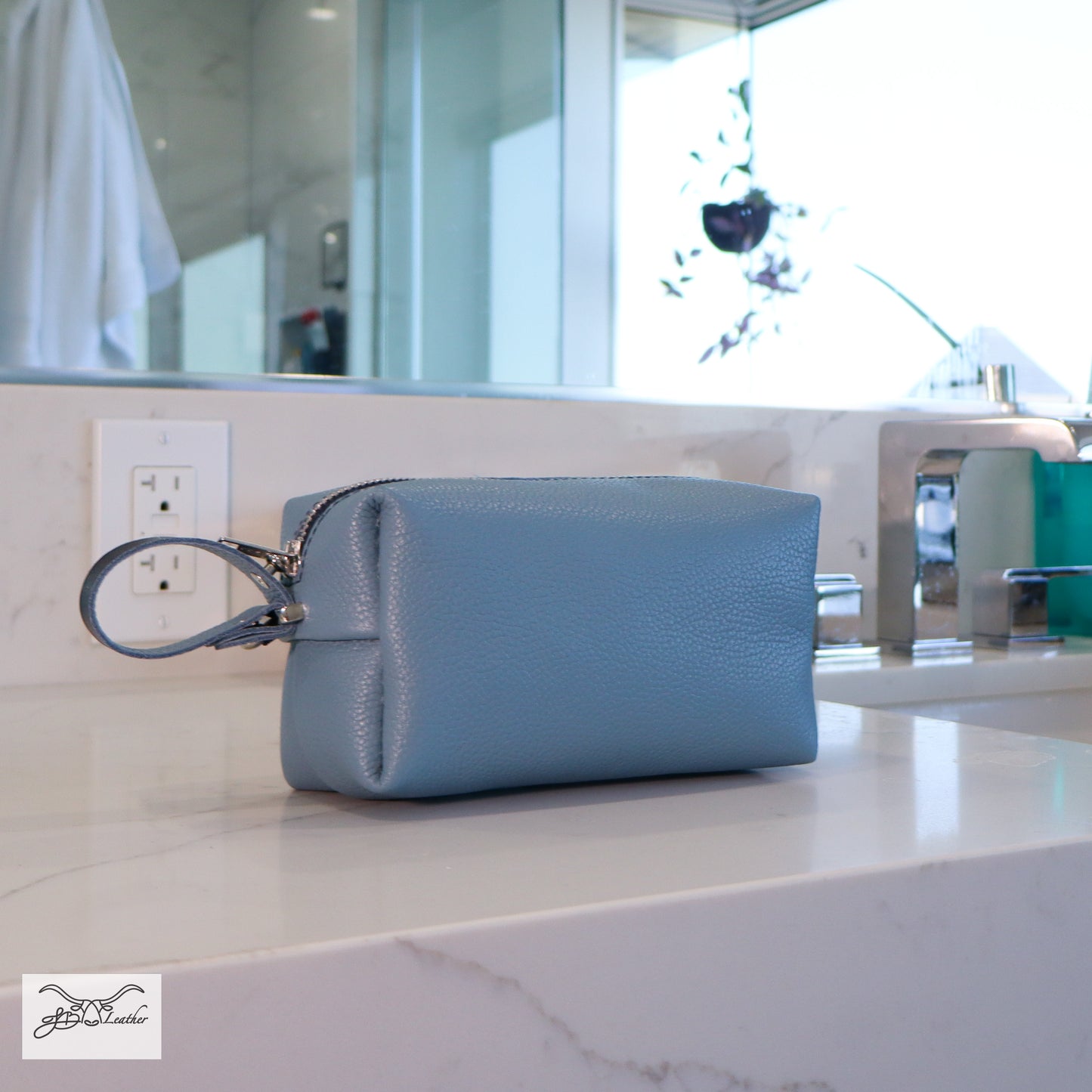 Handmade Leather Dopp Kit Travel Accessory Bag Toiletries Kit Jon B Leather