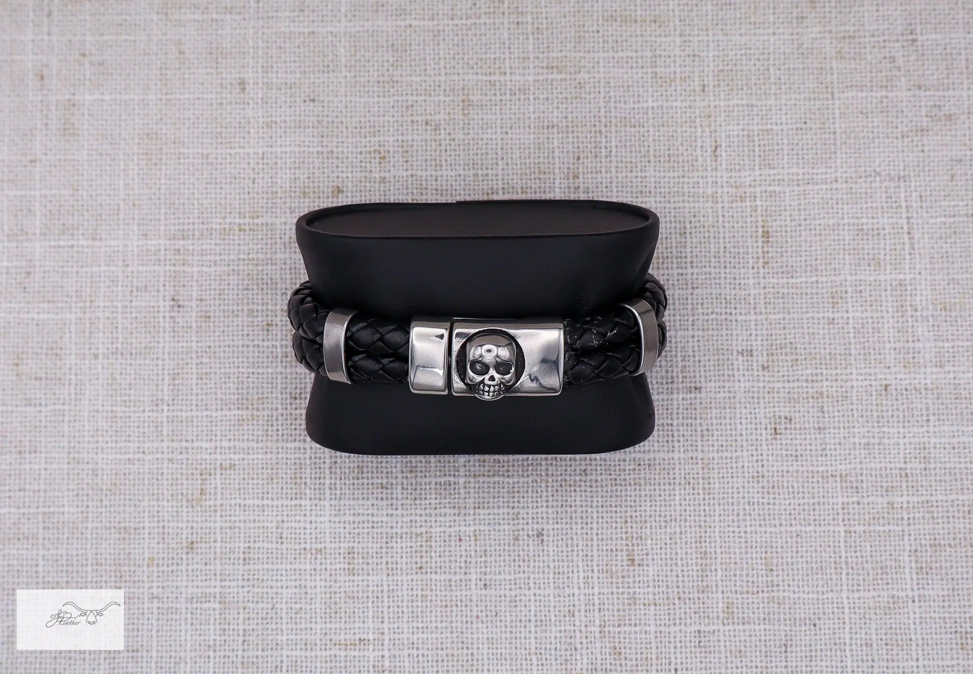 Skull Bracelet Horizontal Jon B Leather